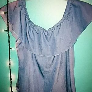 Denim off the shoulder top